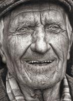Portraiture - Old Smile - Pencil Charcoal