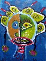 The Singer - Acrylic Paintings - By Dawn Marie Nabong, Abstract Outsider Art Painting Artist