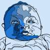 Rhoto Baby Blue - Digital Digital - By Mara Facile, Digital Painting Digital Artist