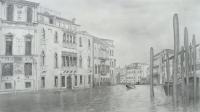 Venice - Pencil On Paper Drawings - By Aubin De Jongh, Reallism Drawing Artist