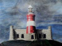 Lighthouse - Pencil On Paper Drawings - By Aubin De Jongh, Reallism Drawing Artist