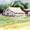 Barn - Aiken Minnesota - Watercolor Paintings - By Dave Barazsu, Realisic Painting Artist