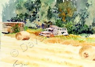 Landscape - Abandoned Truck - Aiken Minnesota - Watercolor