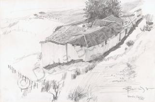 Landscape - Farm House - Ronda Spain - Pencil Drawing