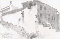 Inn - Ronda Spain - Pencil Drawing Drawings - By Dave Barazsu, Realisic Drawing Artist