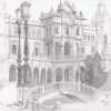 Plaza De Espania - Seville Spain - Pencil Drawing Drawings - By Dave Barazsu, Realisic Drawing Artist
