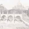 Ponte St Angelo  St Pietro - Rome Italy - Pencil Drawing Drawings - By Dave Barazsu, Realisic Drawing Artist