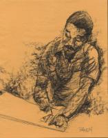 Art Student Drawing - Charcoal On Newsprint Drawings - By Dave Barazsu, Impressionism Drawing Artist
