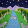 Wolves At Night - Oil Paintings - By Robert Casey, Landscape Painting Artist