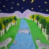 Wolves At Night - Oil Paintings - By Robert Casey, Landscape Painting Artist