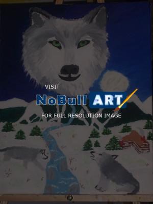Paintings - Wolf Spirit - Oil