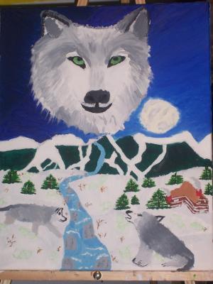 Paintings - Wolf Spirit - Oil