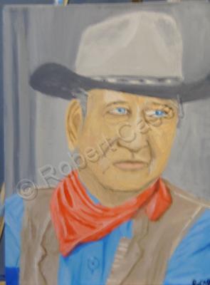 Paintings - John Wayne - Oil