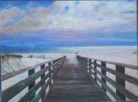 Landscapes  Seascapes - Boardwalk To The Beach - Acrylics