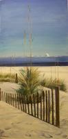 Drift Fence And Sea Oats - Acrylic On Board Paintings - By Deborah Boak, Realism Painting Artist