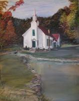 Church In The Woods - Acrylic On Canvas Paintings - By Deborah Boak, Realism Painting Artist