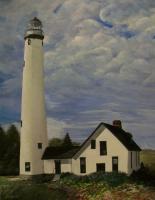 Presque Isle Lighthouse - Acrylic On Canvas Paintings - By Deborah Boak, Realism Painting Artist