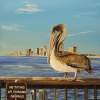 Pelican On The Pier - Acrylic On Board Paintings - By Deborah Boak, Original Paintings Painting Artist