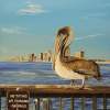 Pelican On The Pier - Acrylic On Board Paintings - By Deborah Boak, Original Paintings Painting Artist