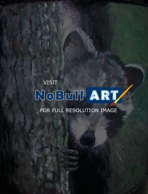 Animals - Rocky Raccoon II - Acrylic On Steel Wclearcoat