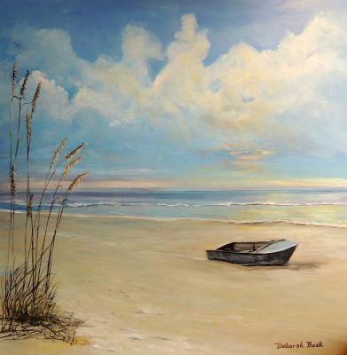 Landscapes  Seascapes - Boat In The Sand - Acrylic On Board