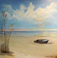 Boat In The Sand - Acrylic On Board Paintings - By Deborah Boak, Realism Painting Artist