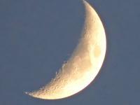 A Christmas Crescent Moon - Nikon P150 Photography - By Deborah Boak, Sunsets  Skies Photography Artist