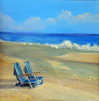 Landscapes  Seascapes - Two Chairs - Acrylic On Board