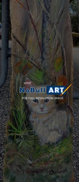 Animals - Big Cat - Acrylic On Driftwood