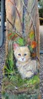 Animals - Big Cat - Acrylic On Driftwood