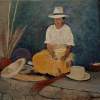 The Hat Weaver - Acrylic On Canvas Board Paintings - By Deborah Boak, Realism Painting Artist