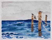 Beach - Water Color Paintings - By Jeff Giroir, Watercolor Paint Painting Artist