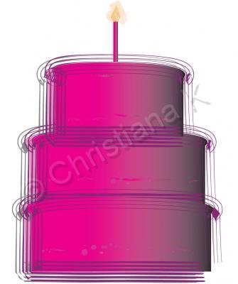 Illustration - Pink Cake - Illustration