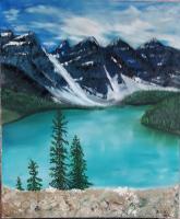 Mountain Lake - Original Paintings - By Valentina Kostadinova, Realism Painting Artist