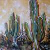 Cacti In Baja California 1 - Acrylic On Canvas Paintings - By Silviana Zub, Contemporary Painting Artist