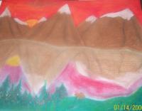 Abstract Scenery - Scarlett Summer - Oil Pastel