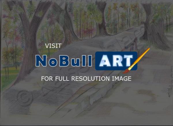 Landscape - Dc Hill Park Chittagong - Pencil  Paper