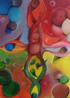 Intersection Of Colours - Acrylic Paintings - By Birman Erika Anna, Fantasy Painting Artist