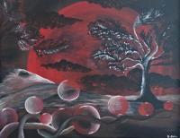 Blood Bubbles - Acrylic Paintings - By Birman Erika Anna, Fantasy Painting Artist