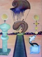 Macht Der Religionen - Oil On Wood Paintings - By Carola Katharina Bertler, Surrealism Painting Artist