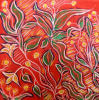 Las Flores De Mi Jardin - Oil On Canvas Paintings - By Ioulia Fe, Abstract Painting Artist
