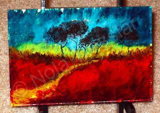 Mini Zen Art C - Red Grass - Acrylic