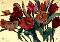 Tulips - Zen Art Paintings - By Nola Tresslar, Florals Painting Artist