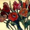 Tulips - Zen Art Paintings - By Nola Tresslar, Florals Painting Artist