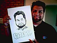 Esteban Caricature - Marker Drawings - By Sam Washington, Caricature Drawing Artist