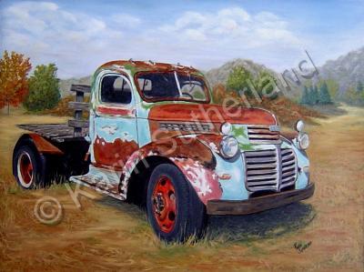 Vehicles - Gmc Truck Of Many Colors - Oil On Canvas