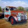 Gmc Truck Of Many Colors - Oil On Canvas Paintings - By Karin Sutherland, Realism In Oil Paintings Painting Artist