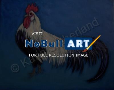 Animalsbirdslivestock  Wildlif - Tri-State Champion Rooster - Oil On Canvas