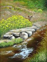 Beside A Mountain Stream - Oil On Canvas Paintings - By Karin Sutherland, Realism In Oil Paintings Painting Artist