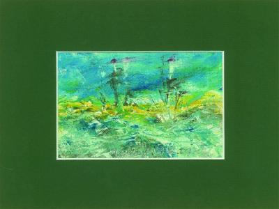 Oil Miniatur - Sun Light Blase On Salt Pans Bank - Oil On Canvas